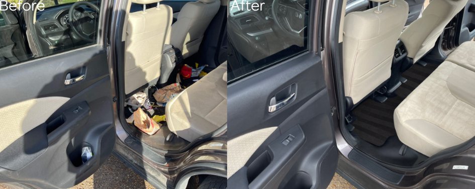 Before and after interior cleanup